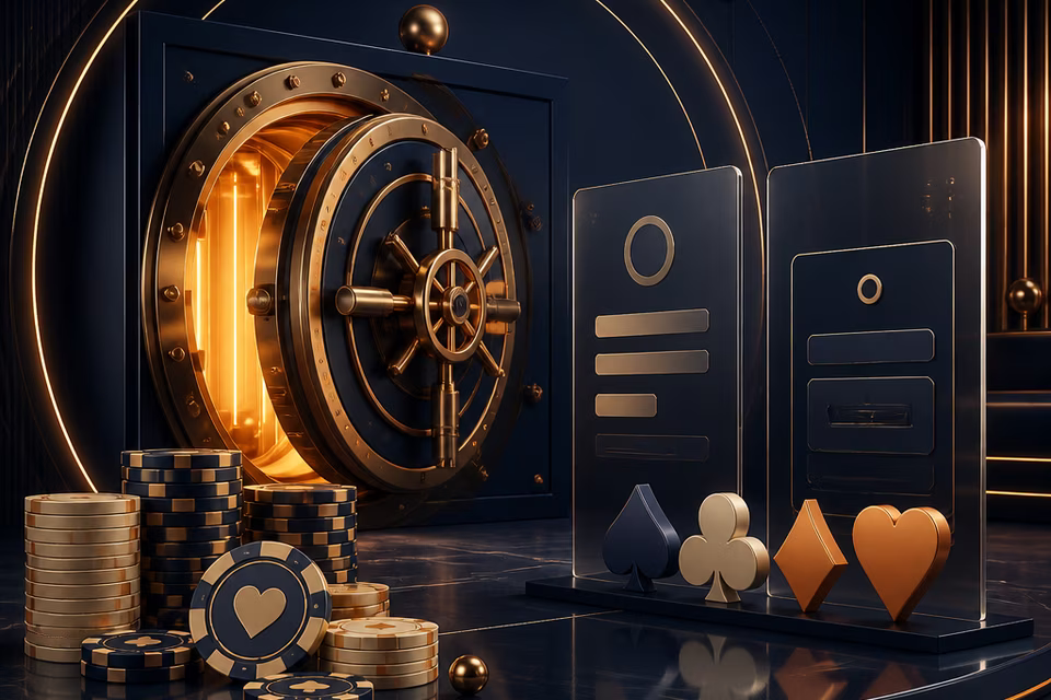 Illustration af bonusvilkår og casino-tjekpunkter hos Nine Casino