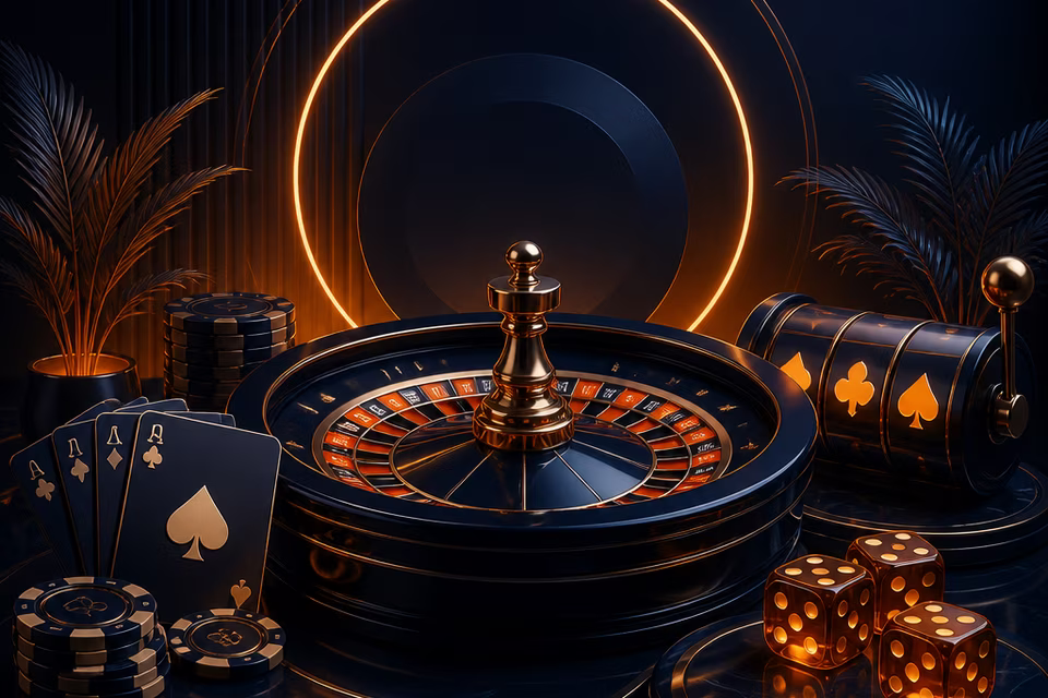 Illustration af casino spil og live casino hos Nine Casino