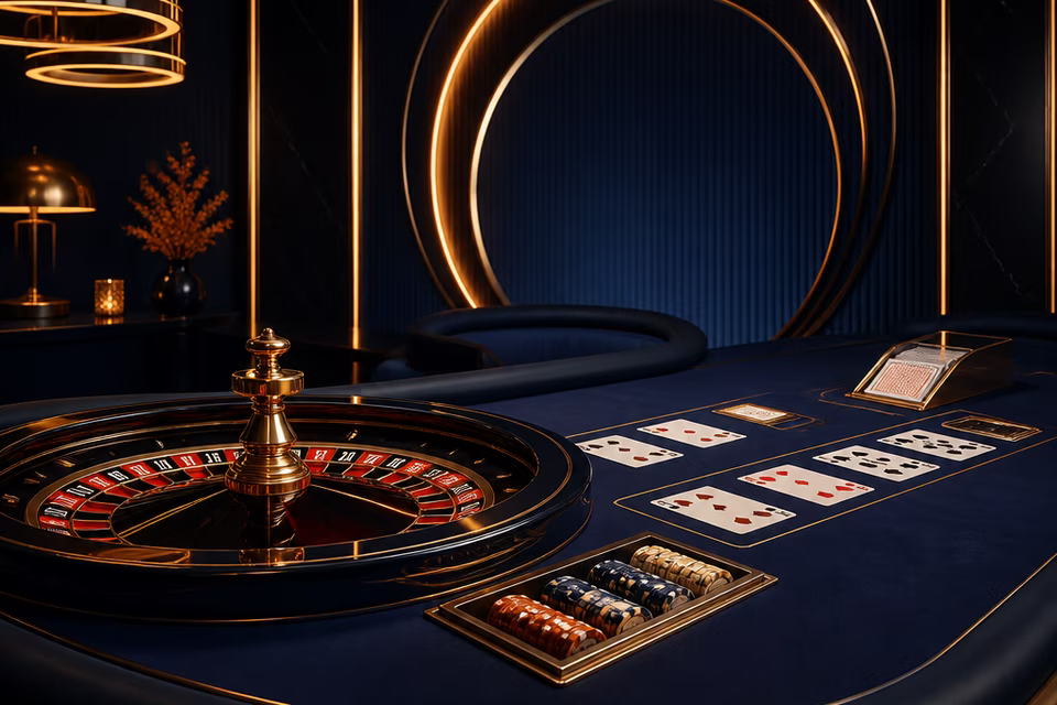 Illustration af casino spil og live casino hos Nine Casino